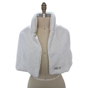 NWT Karl Lagerfeld White Faux Fur Cape Special Occasion Women's Size OSFM